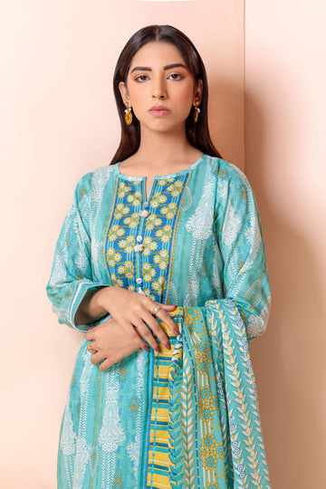 Bonanza Satrangi Terqise Lawn Suit Ask223p41 Eid Pret 2022 Online Shopping